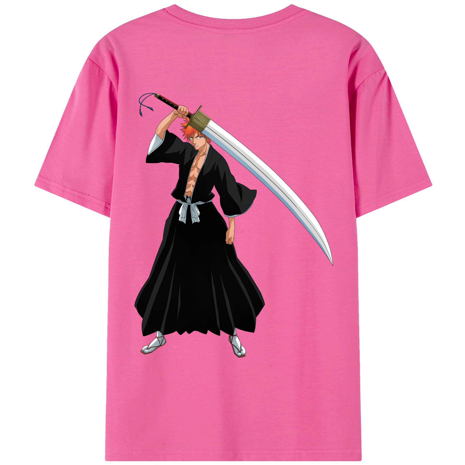 （画像用） ブリーチ 黒崎一護（くろさき いちご）BLEACH Kurosaki Ichigo レディース半袖Tシャツ(バックプリント)